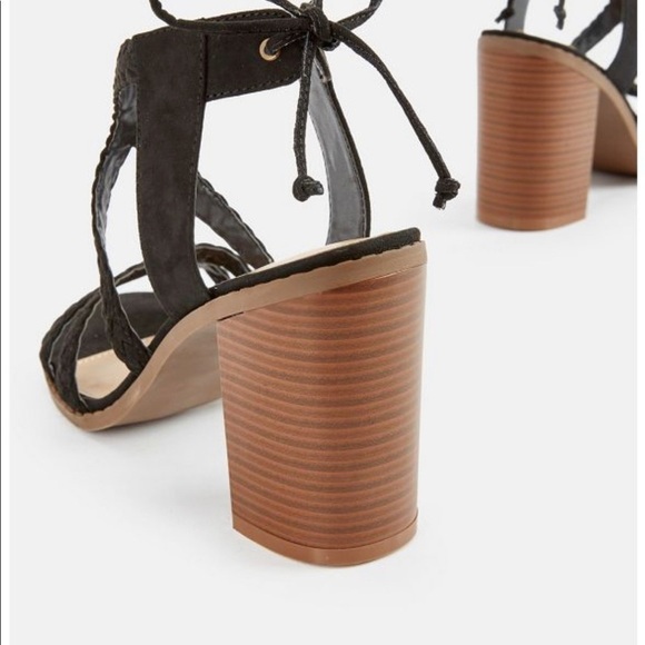 Justfab Braided Heeled Sandal black size 7.5 - Picture 4 of 6